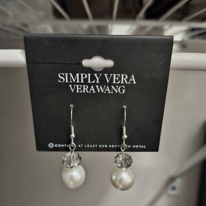 NEW Simply Vera Wang Dangle Drop Faux Pearl Charm Earrings